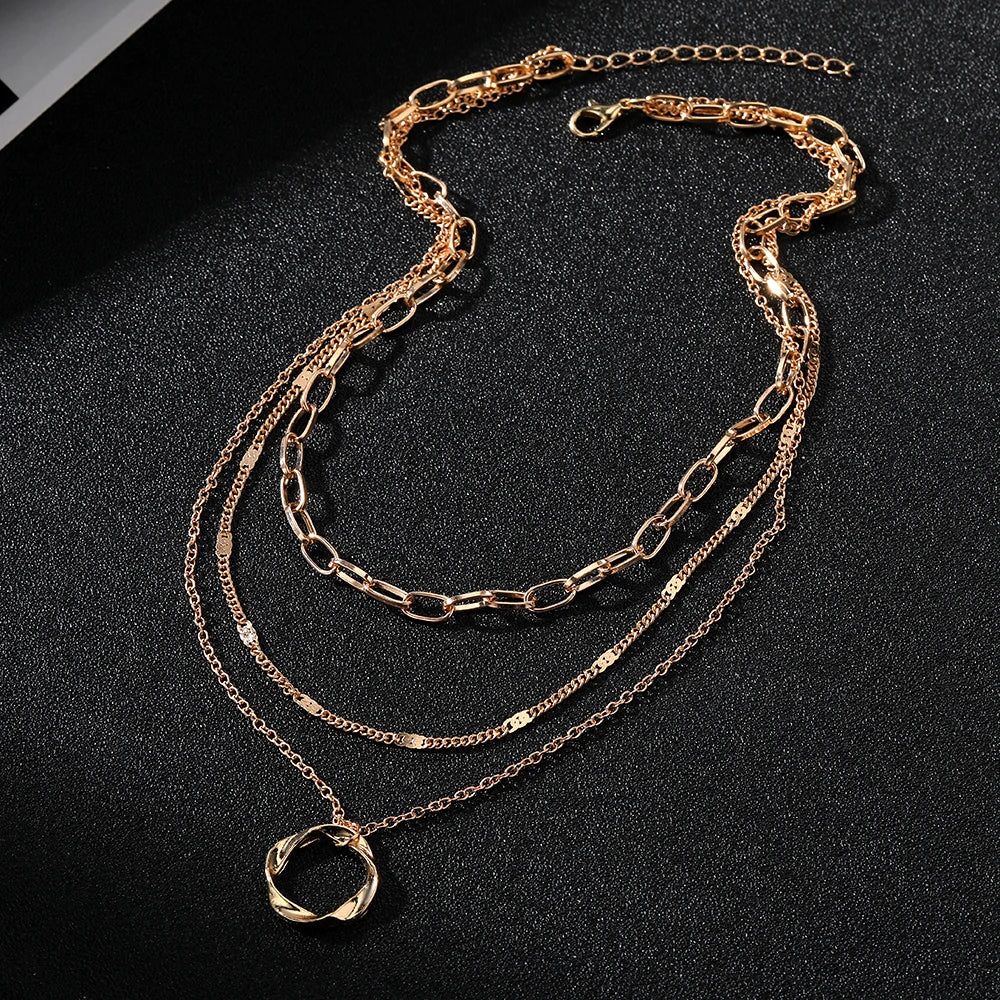Colar Vintage Em Camadas