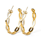 Brinco de Argola Entrelaçada Banhada a Ouro 18K