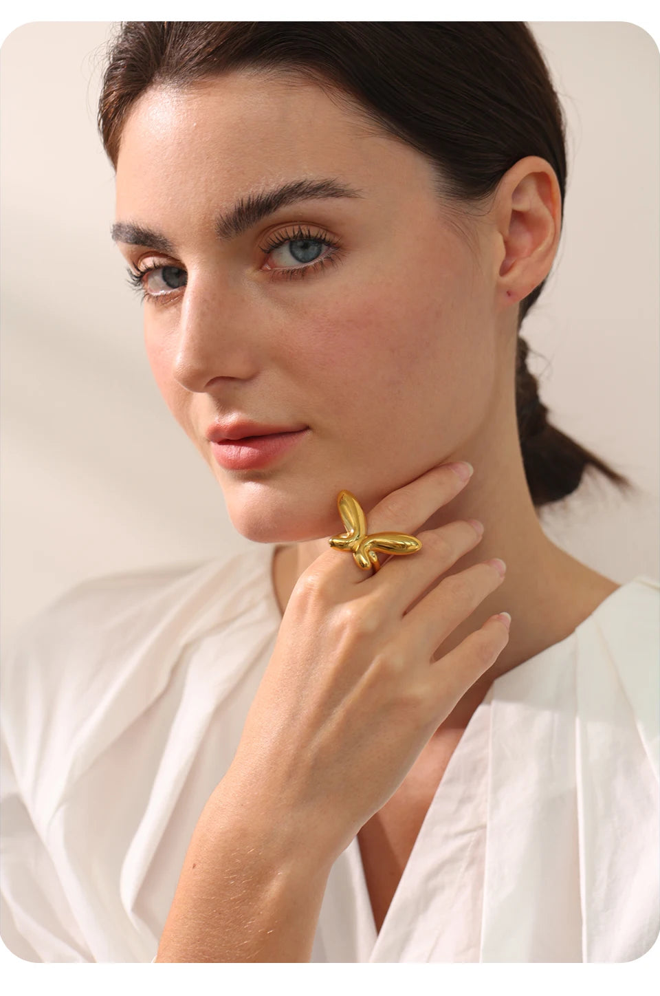 Anél Borboleta Dourada