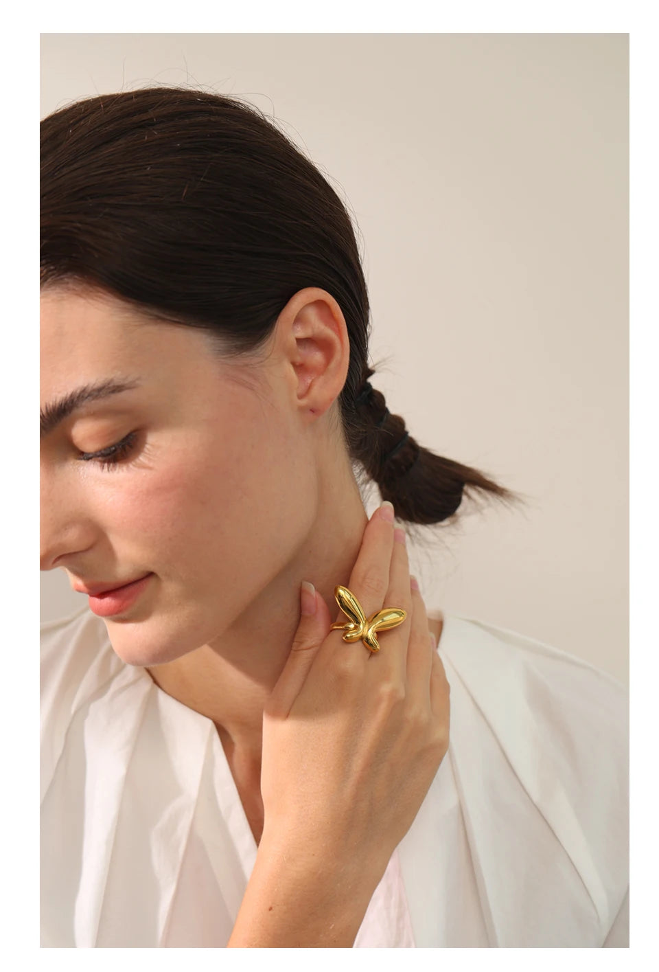 Anél Borboleta Dourada