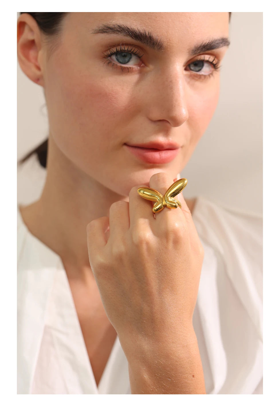 Anél Borboleta Dourada