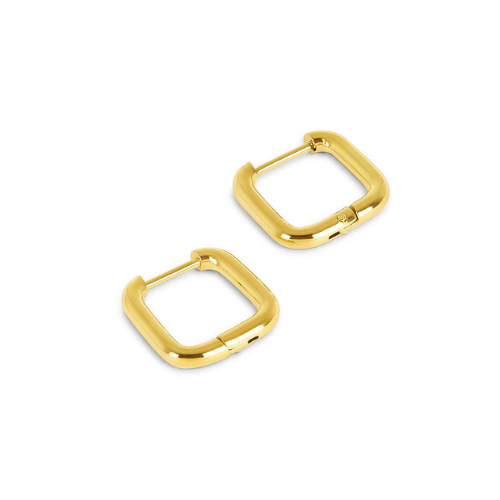 Brinco de argola quadrado Banhado a Ouro 18K