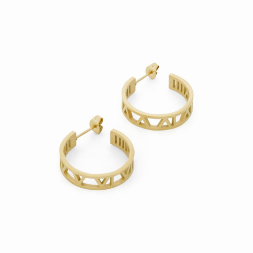 Brinco Argola com Números Romanos Banhado a Ouro 18k