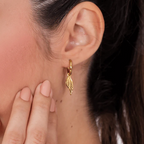 Brincos de Asa de Anjo Banhado a Ouro 18K