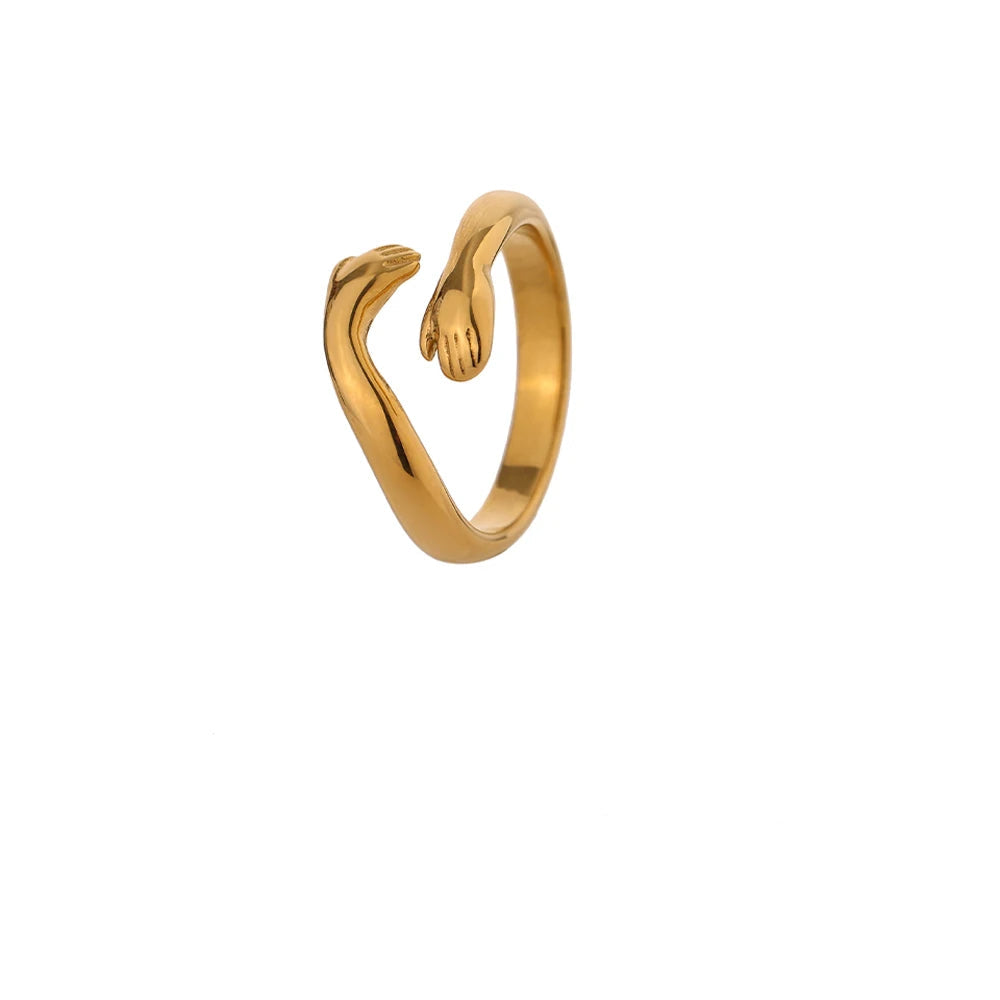 Anél Abraçe Ouro 18K