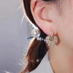 Brinco Coração Pérolado