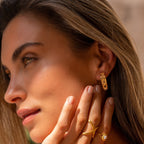 Brinco Argola com Números Romanos Banhado a Ouro 18k