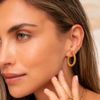 Brincos de Argola de Malha Banhado a Ouro 18k