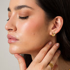 Brinco Pedras Colorida de Zircônia Banhado a Ouro 18K