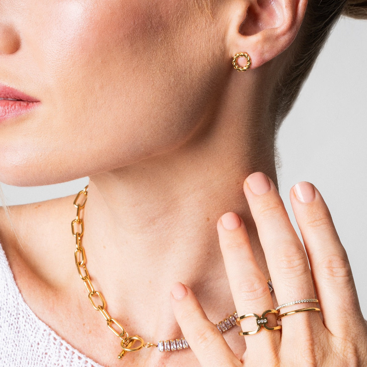 Brincos Rope Banhado a Ouro 18k