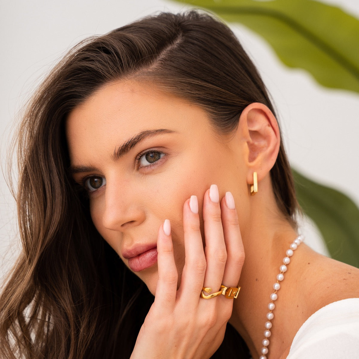 Brincos Quadrados Banhado a Ouro 18k