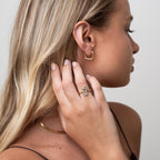 Brinco de argola quadrado Banhado a Ouro 18K