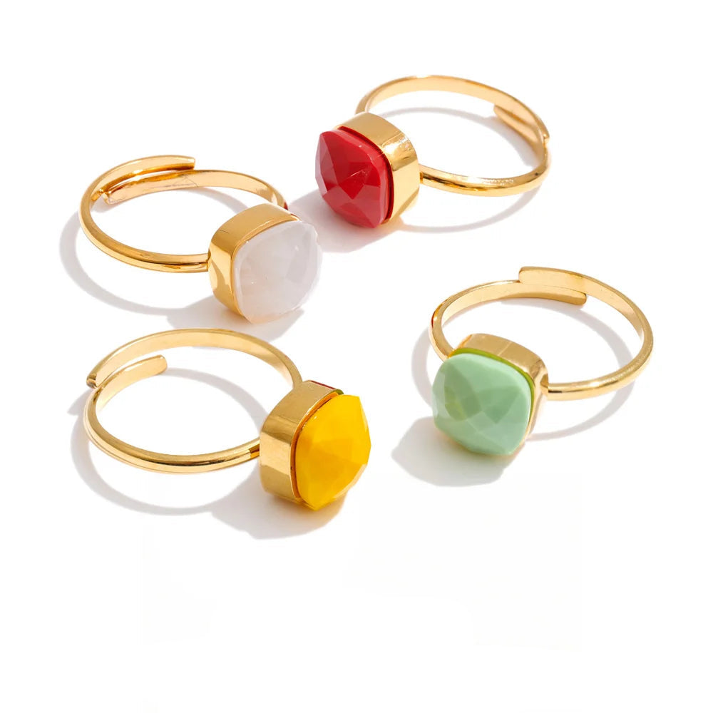 Anel Doce Brilho Quadrado