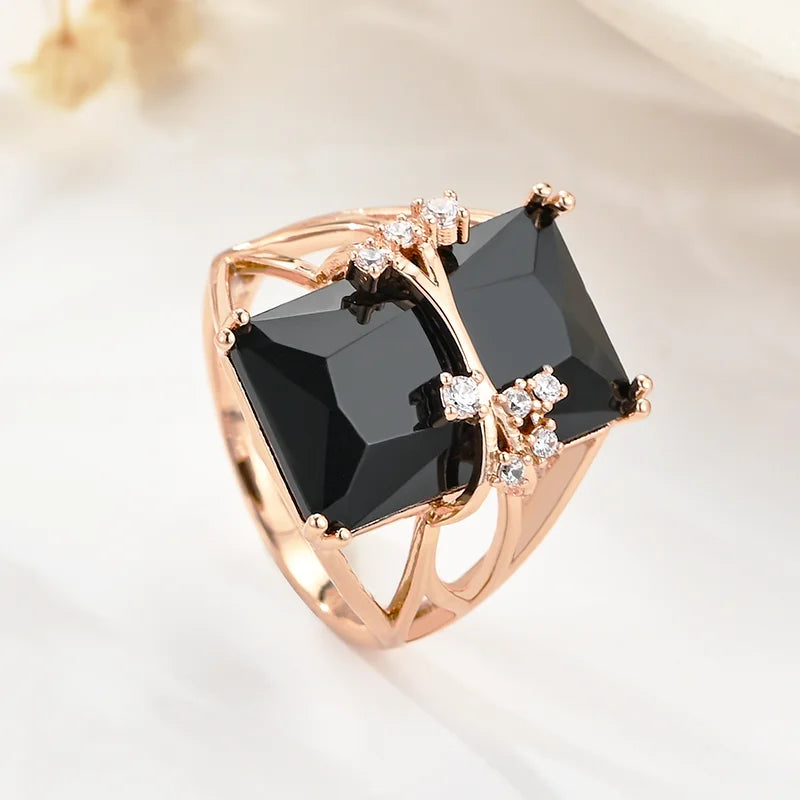 Anel Simples Com Pedra Negra