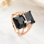 Anel Simples Com Pedra Negra