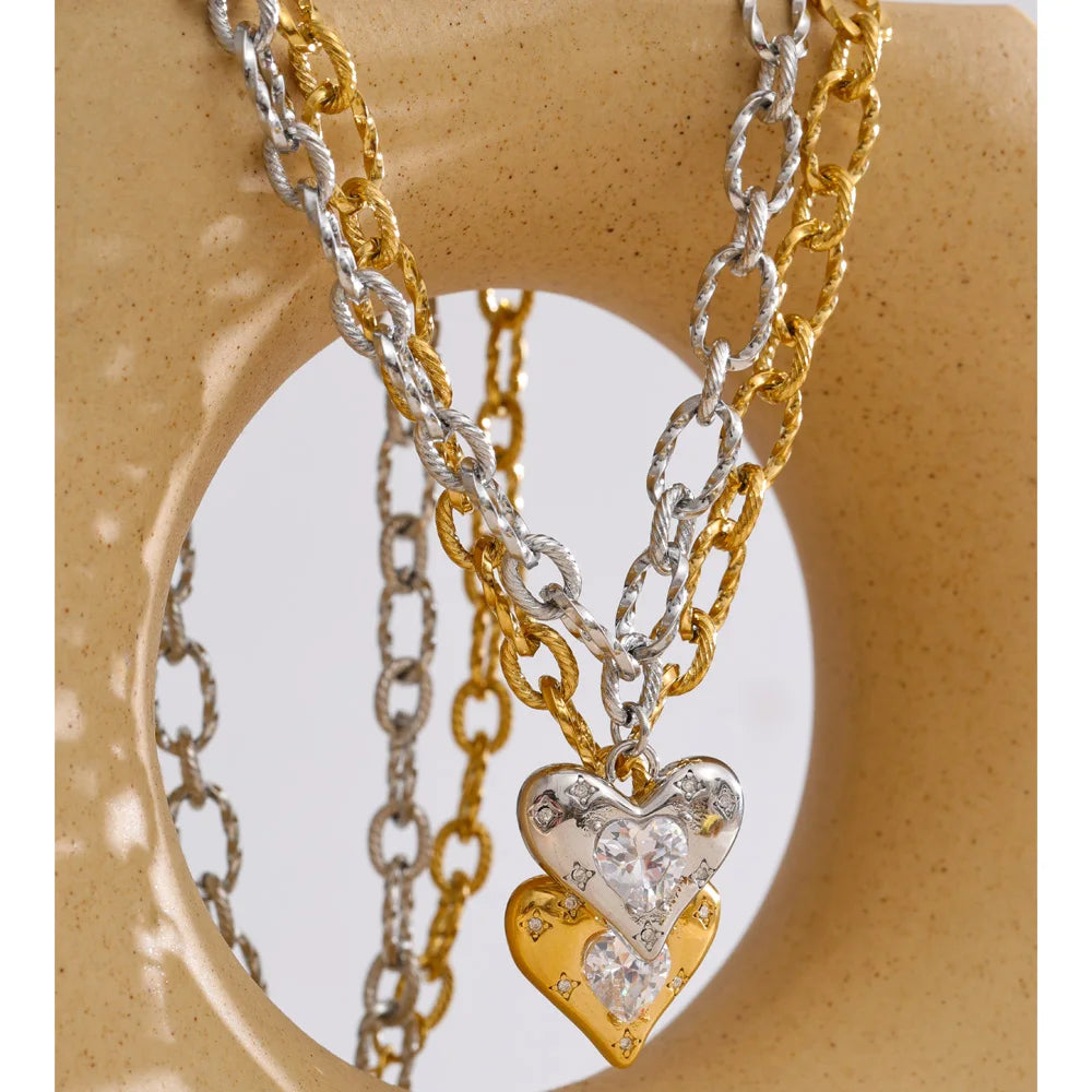 Colar Coração Aurora Dourada