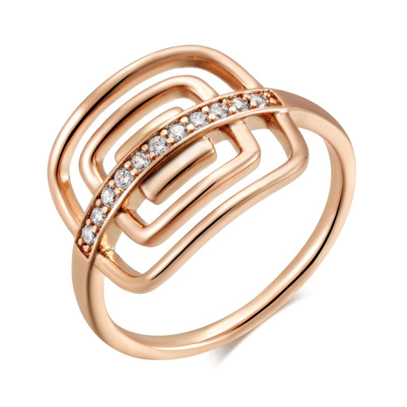 Anel Quadrado Zircônia Elegante