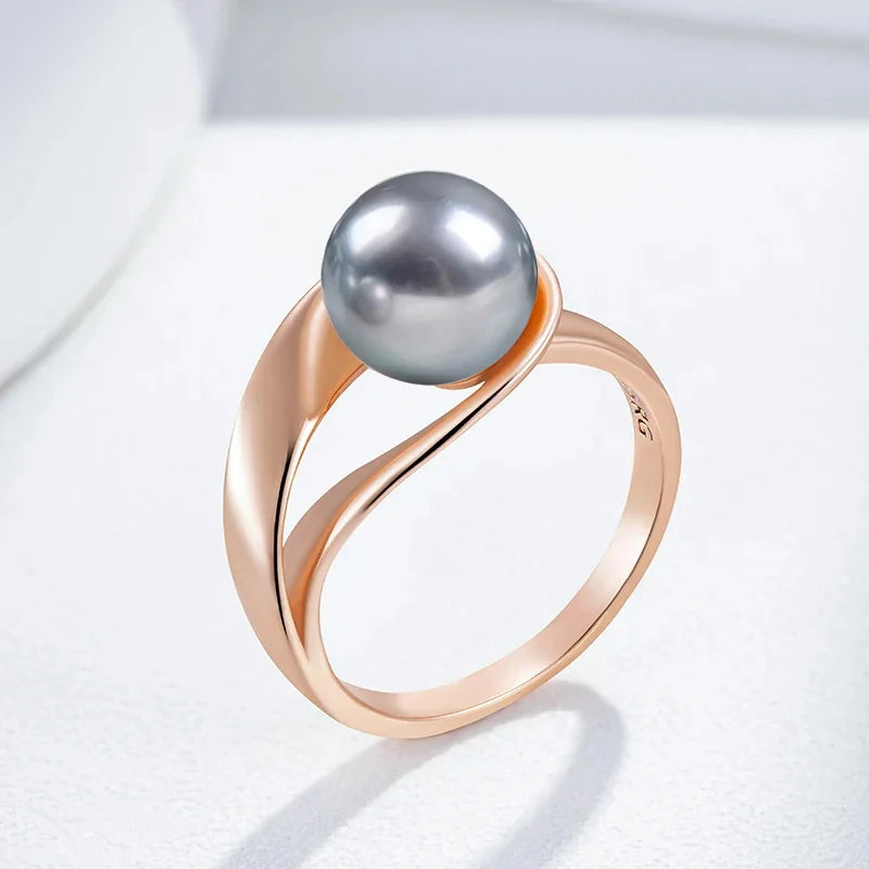 Anéis de Pérola Elegante