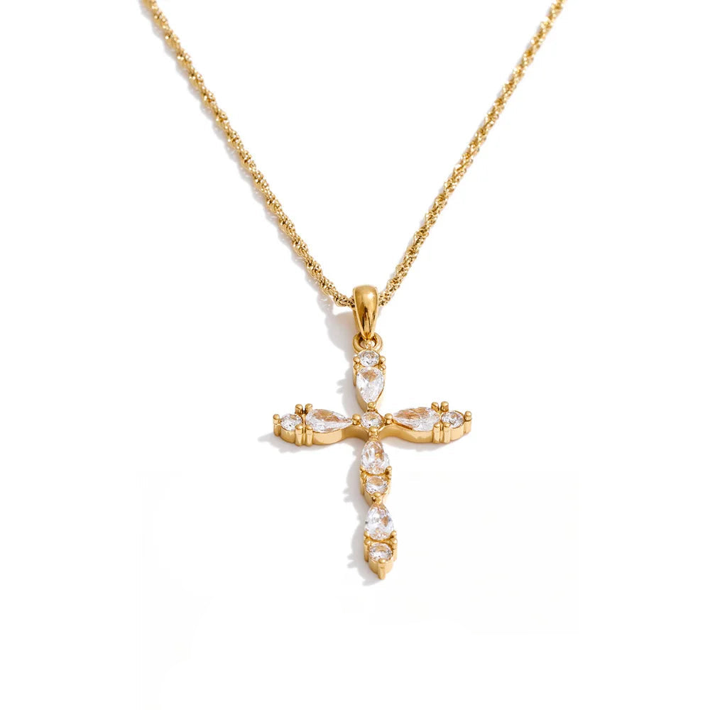 Colar Cruz Zircônia de Luxo