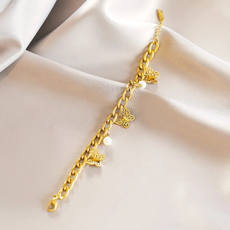 Pulseira Borboleta Ouro 18k