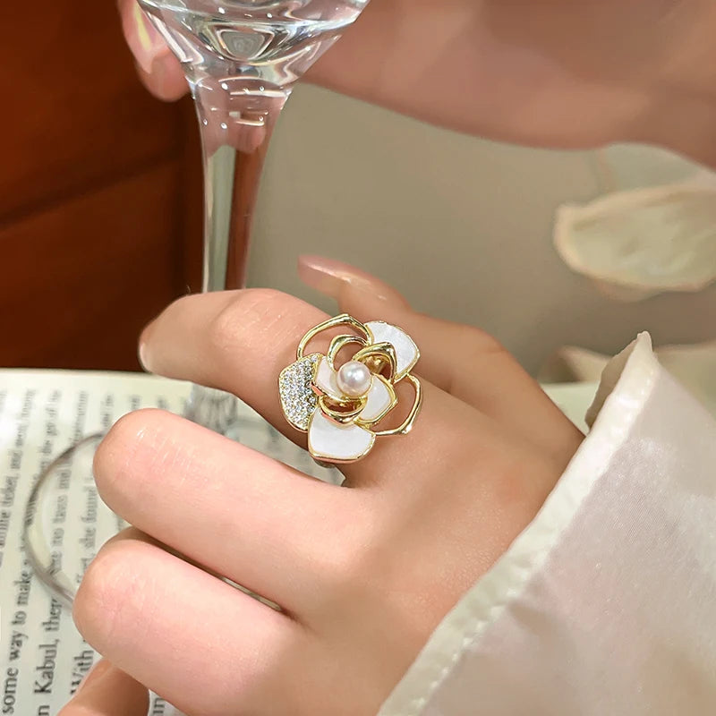 Anél Flor De Pérola