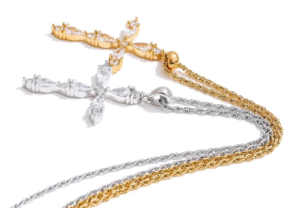 Colar Cruz Zircônia de Luxo