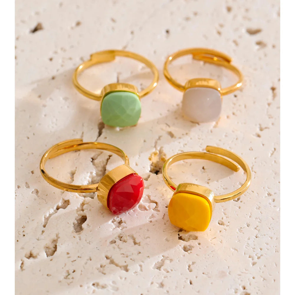 Anel Doce Brilho Quadrado