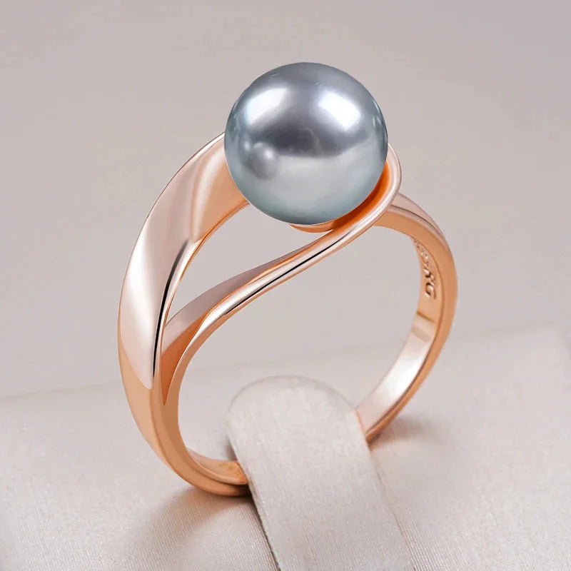 Anéis de Pérola Elegante