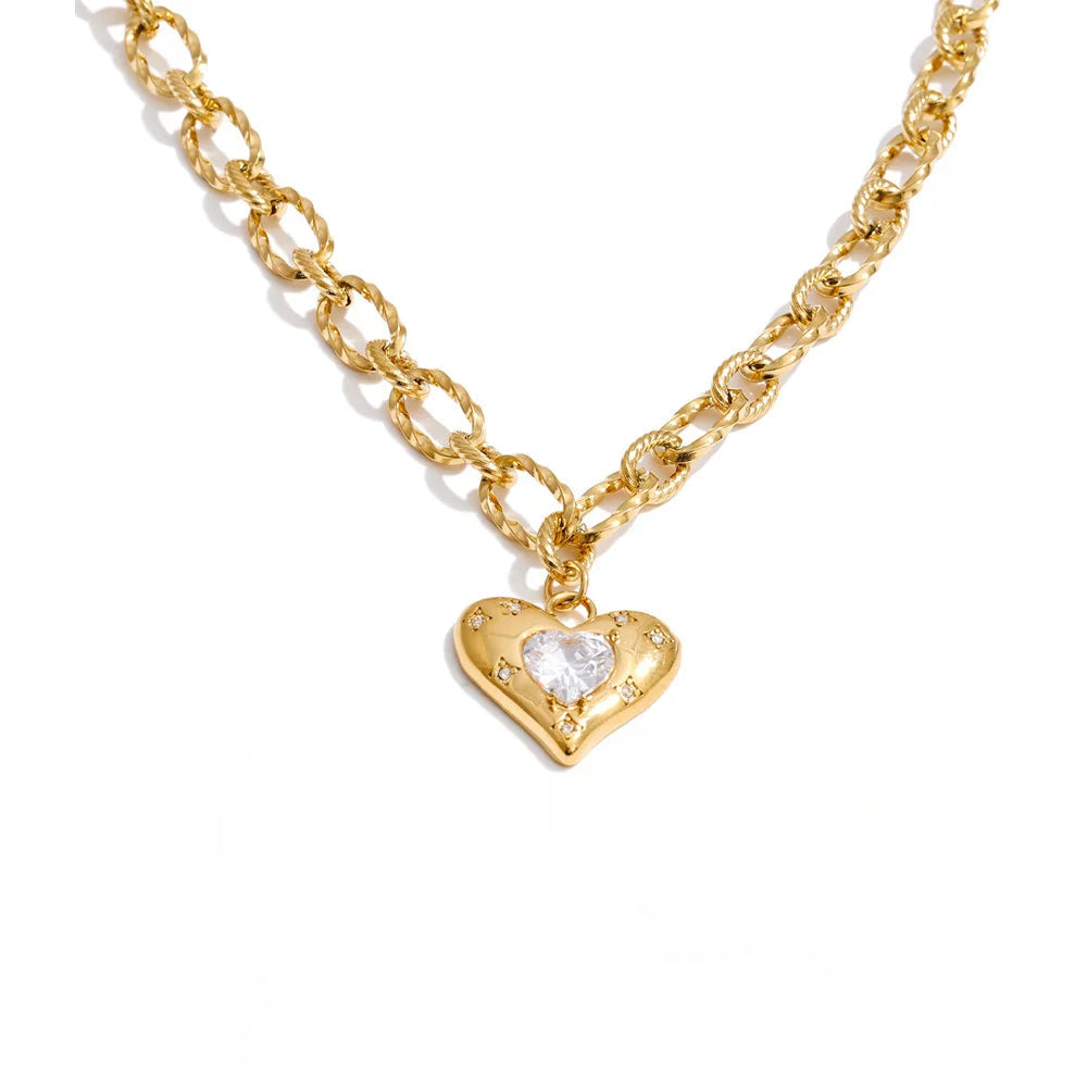 Colar Coração Aurora Dourada
