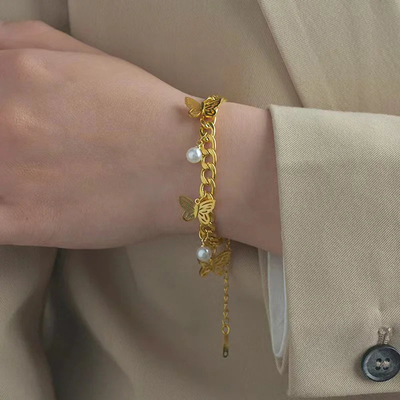 Pulseira Borboleta Ouro 18k