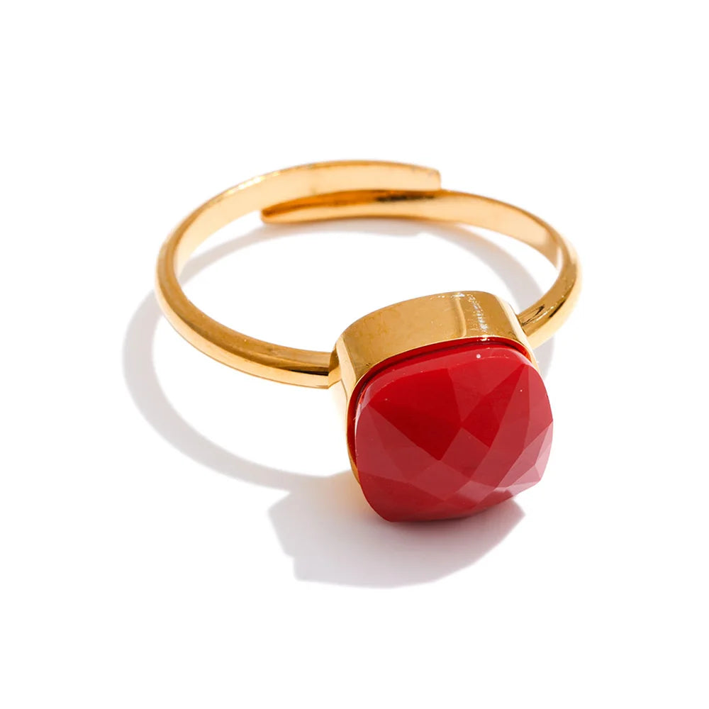 Anel Doce Brilho Quadrado