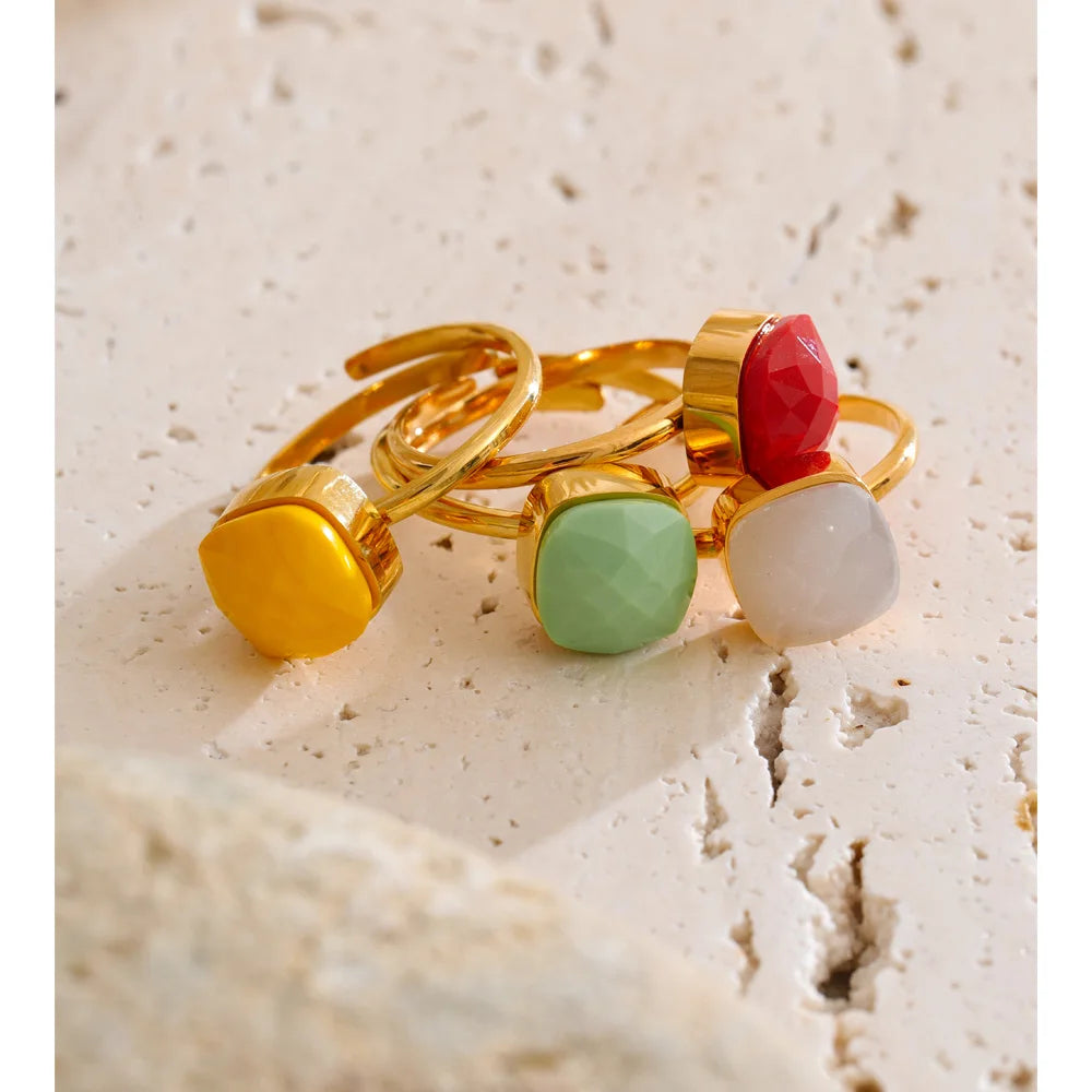 Anel Doce Brilho Quadrado