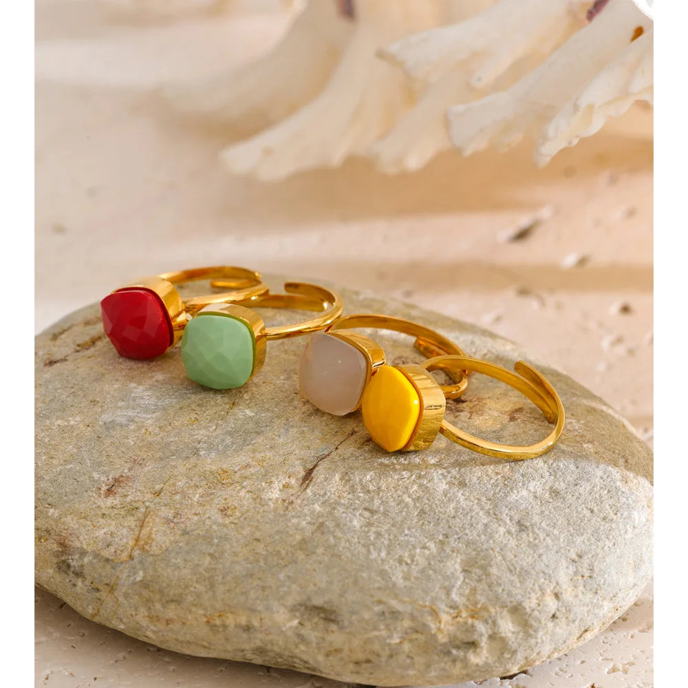 Anel Doce Brilho Quadrado