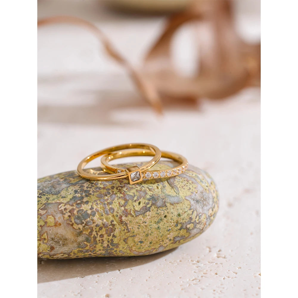 Anel Duplo Cravejado