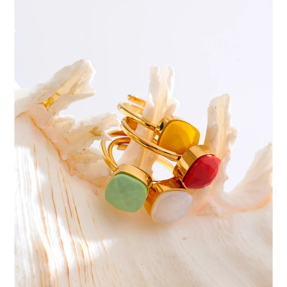 Anel Doce Brilho Quadrado