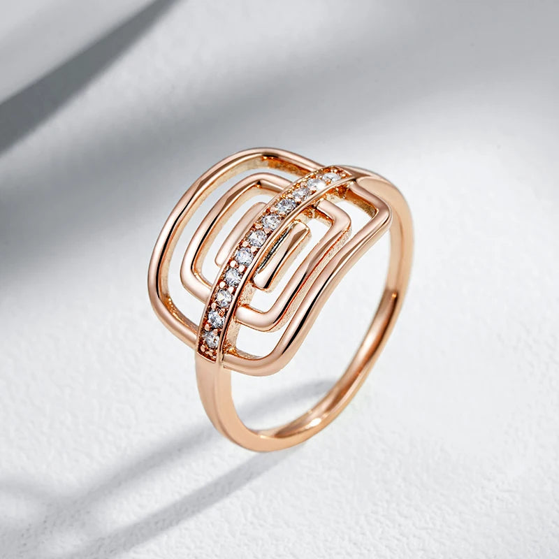 Anel Quadrado Zircônia Elegante