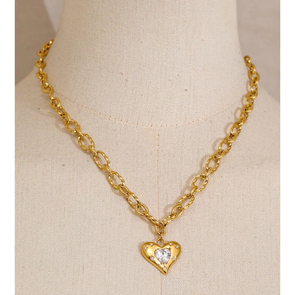 Colar Coração Aurora Dourada