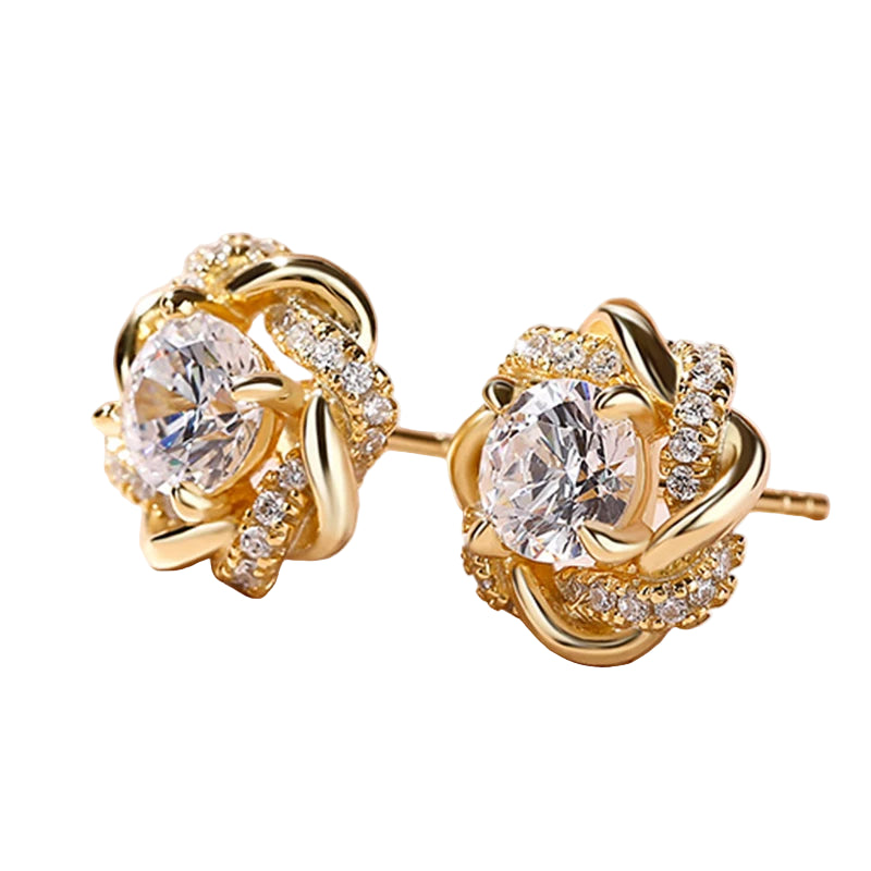 Brinco Entrelaçado Em Pedras