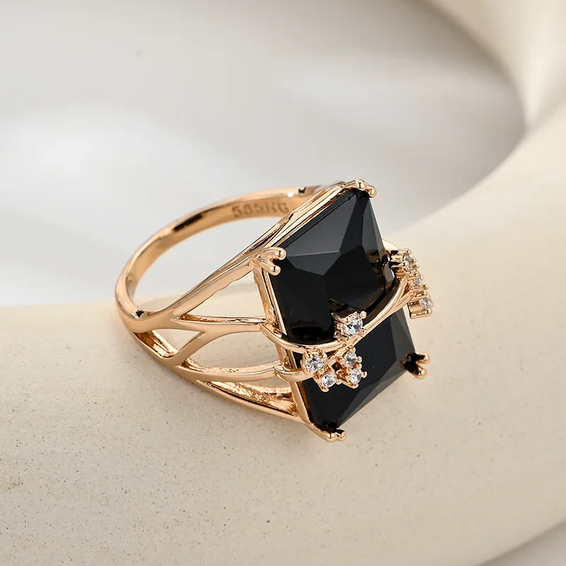 Anel Simples Com Pedra Negra