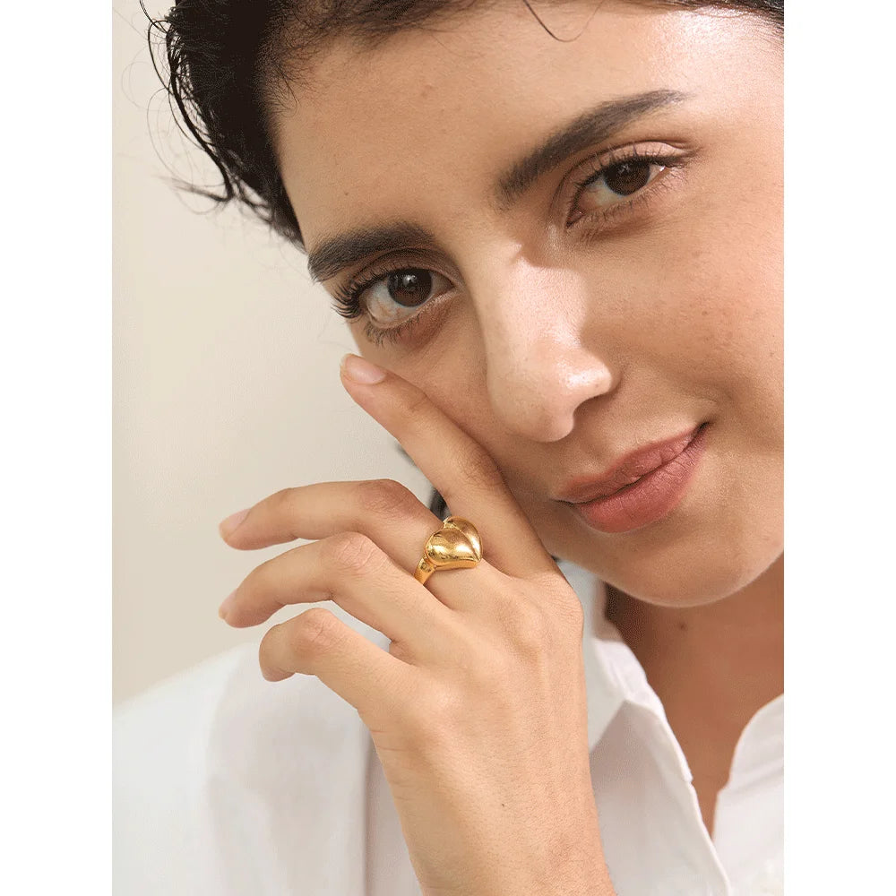 Anél Coraçaõ Dourado