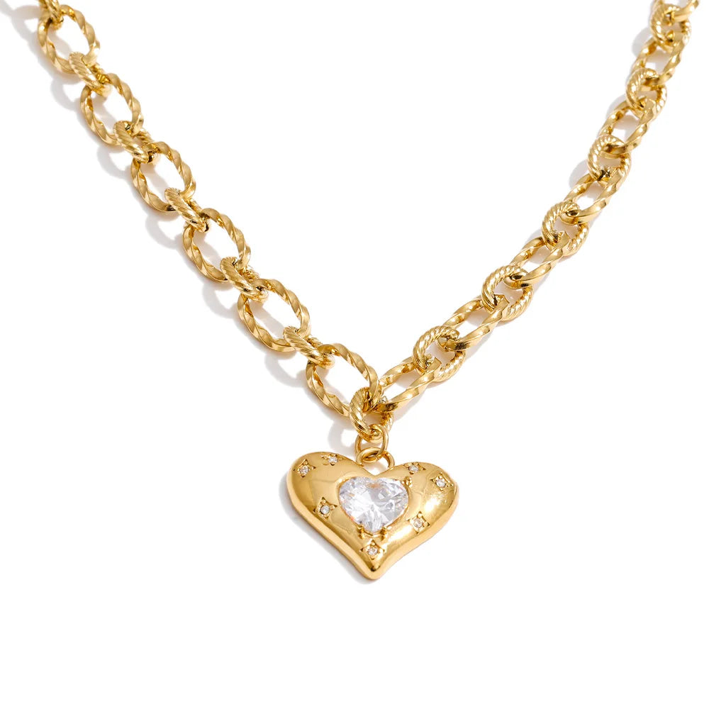 Colar Coração Aurora Dourada