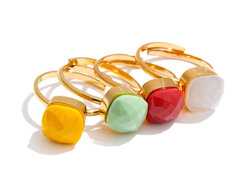 Anel Doce Brilho Quadrado